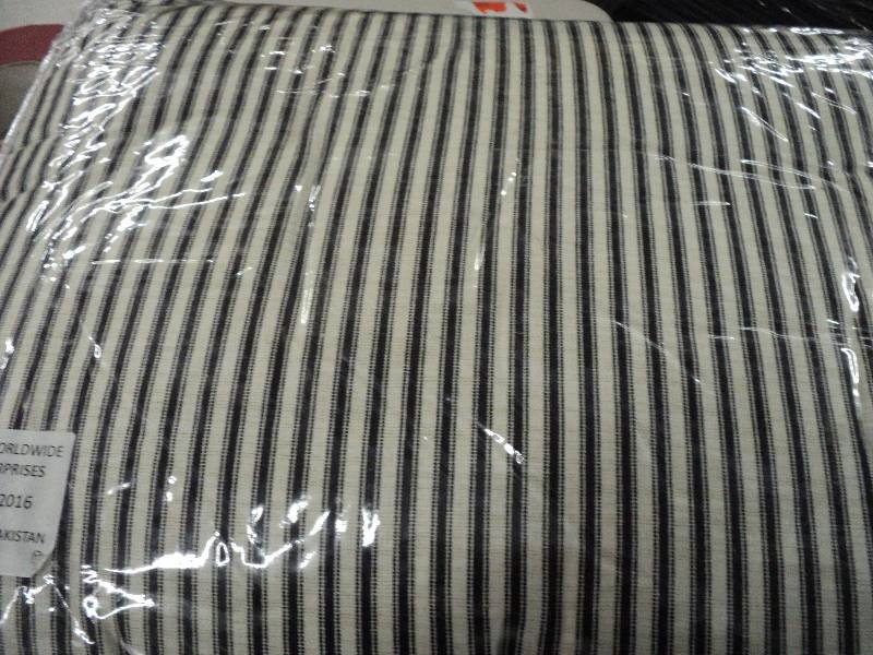 queen size toile stripe black bedsp...