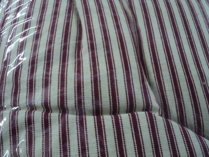 queen size red toile stripe bedspre...