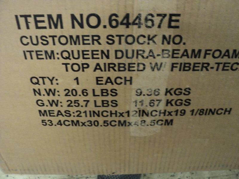 queen Dura Beam foam top airbed and...