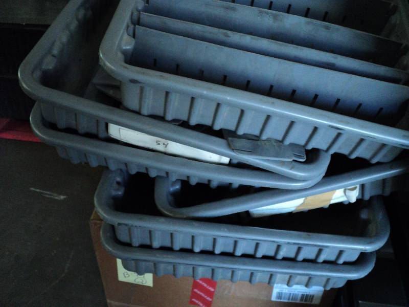 6 heavy duty totes with dividers 23...