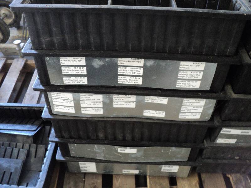 6 heavy duty totes with dividers 23...