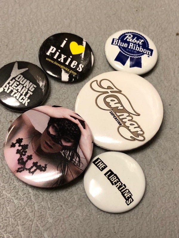 lot 42 image: Lot of Rock N Roll Collectors Pins - Bjork - Pixies - HarMar - Suburbs - DIO