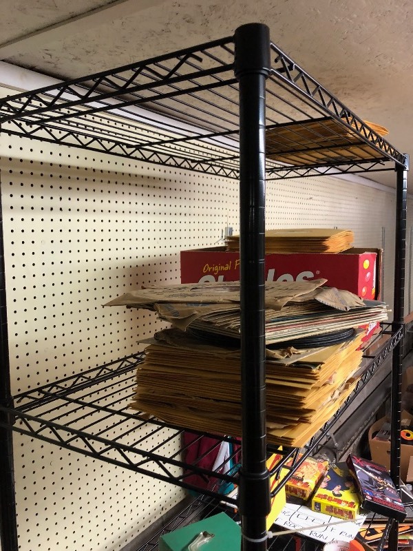 lot 8 image: Black rolling rack - Just the shelves not the items on the rack