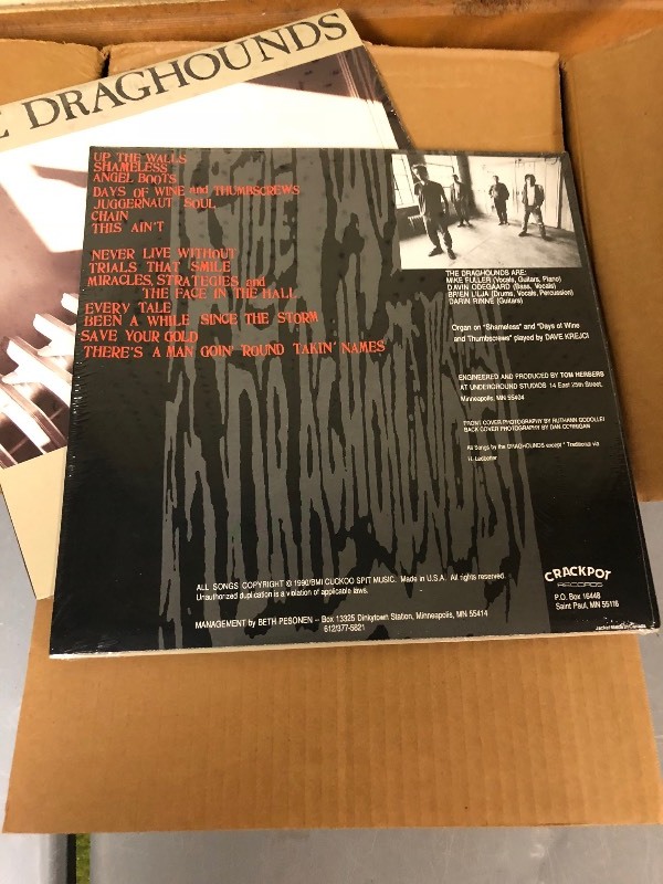lot 11 image: Box of 25 Sealed and Mint Records - The Draghounds - Angel Boots