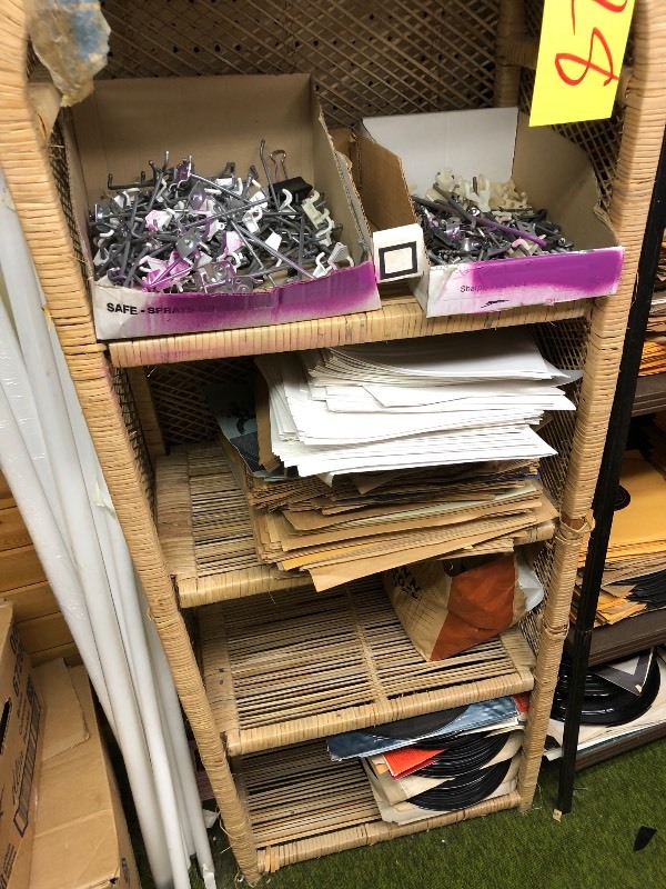 lot 28 image: Three Shelves with all the contents - LPs - CDs - 78s - VHS Tapes,  Promo Flyers