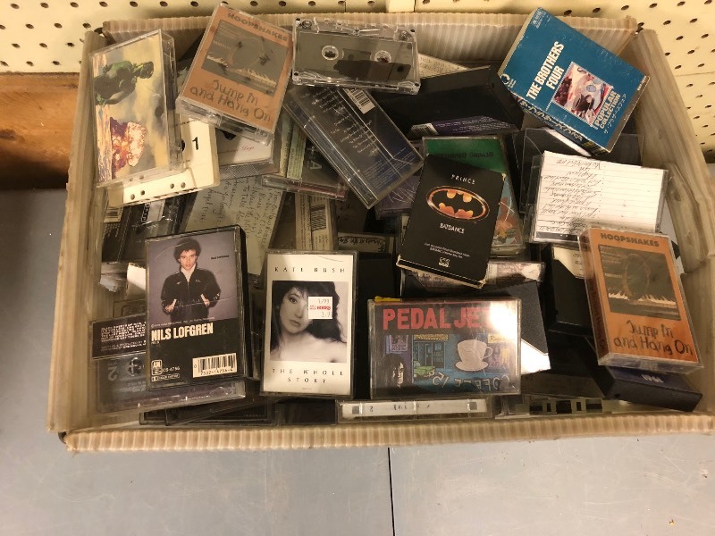 lot 50 image: Tote full of Tapes - Cassettes ALT ROCK - PRINCE - SOME SEALED