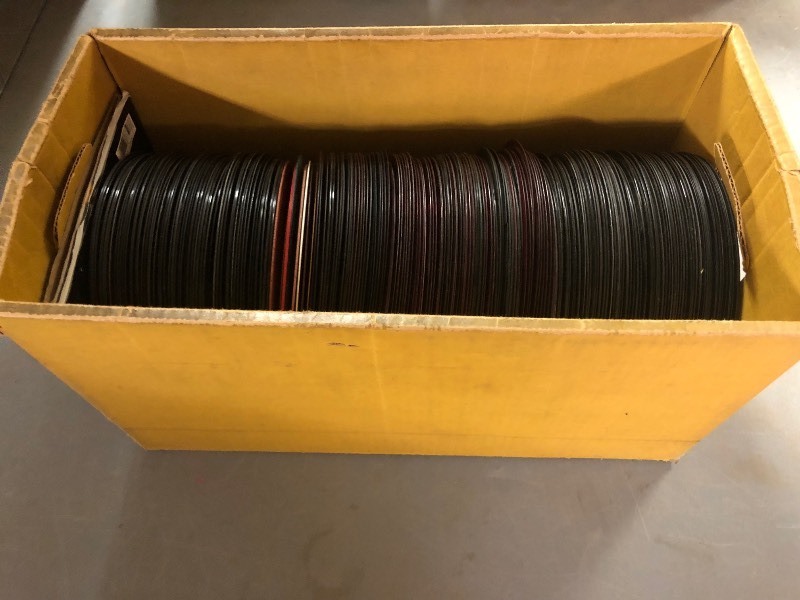 lot 92 image: Box full of 45s Records - Some Colored Vinyl