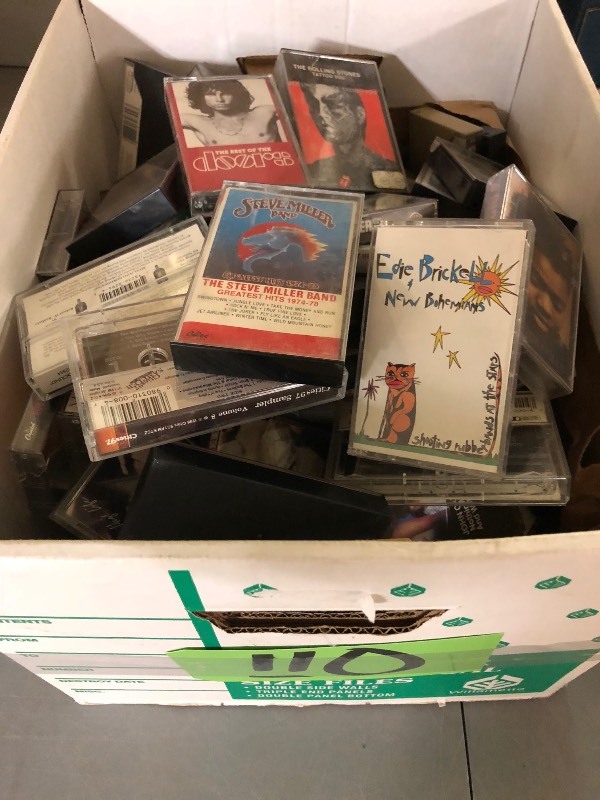 lot 110 image: Box of Tapes - Cassettes - The Doors - Rolling Stones - Steve Miller Band