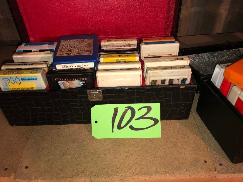 lot 103 image: 2 Case full of 8 Track Tapes - Sly Stone - Chic
