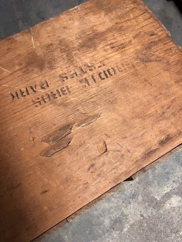 lot 98 image: Wooden Record Crate -
