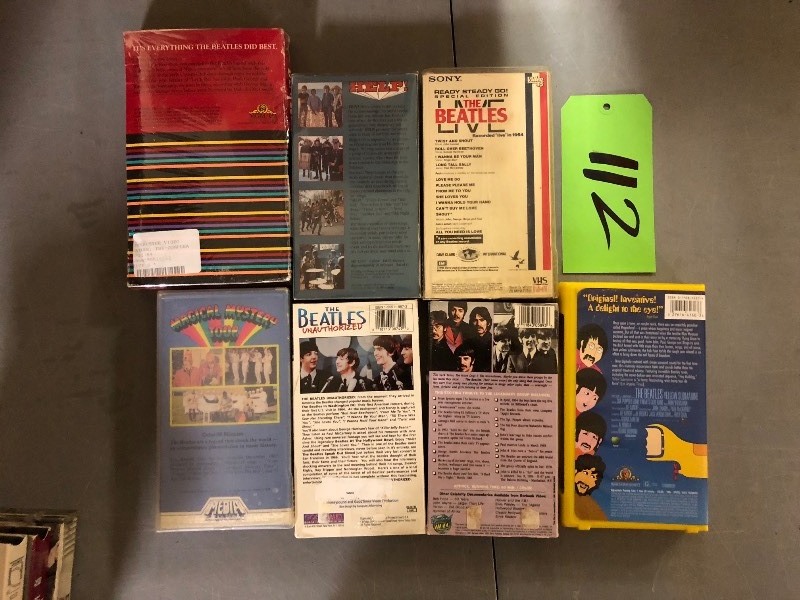 lot 112 image: Lot of 7 Beatles VHS Video Tapes