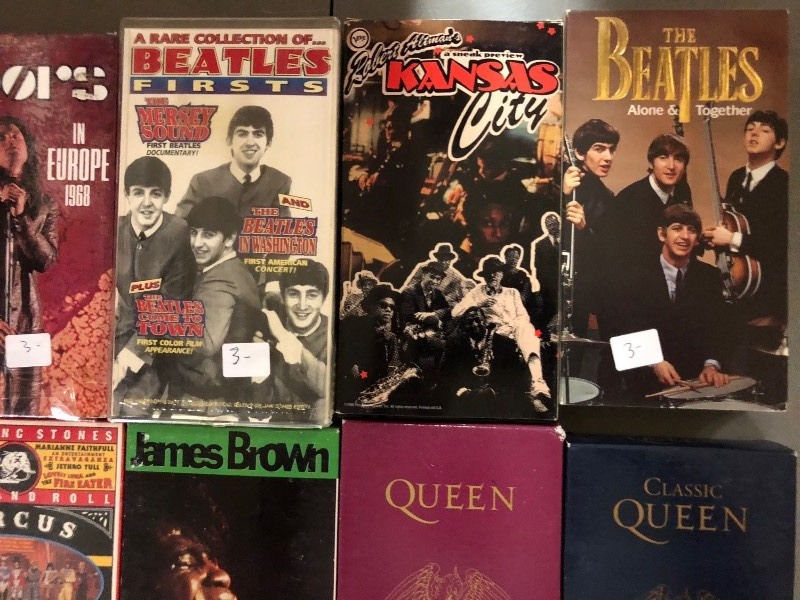 lot 115 image: Lot of 10 Music Relate VHS Video Tapes - Queen - Jimi Hendrix - Leadbelly