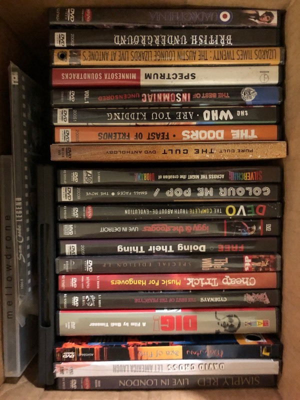 lot 116 image: Box of Music Related DVDs - DEVO - Iggy Pop & The Stooges
