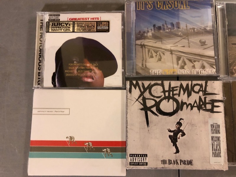 lot 114 image: Small Box of CDs - Some Sealed - My Chemical Romance - Notorious BIG