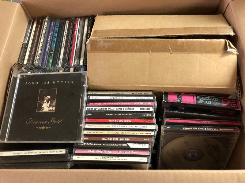 lot 129 image: Big Box of CDs - Some Sealed - Blues - Rap - Boiled in Lead