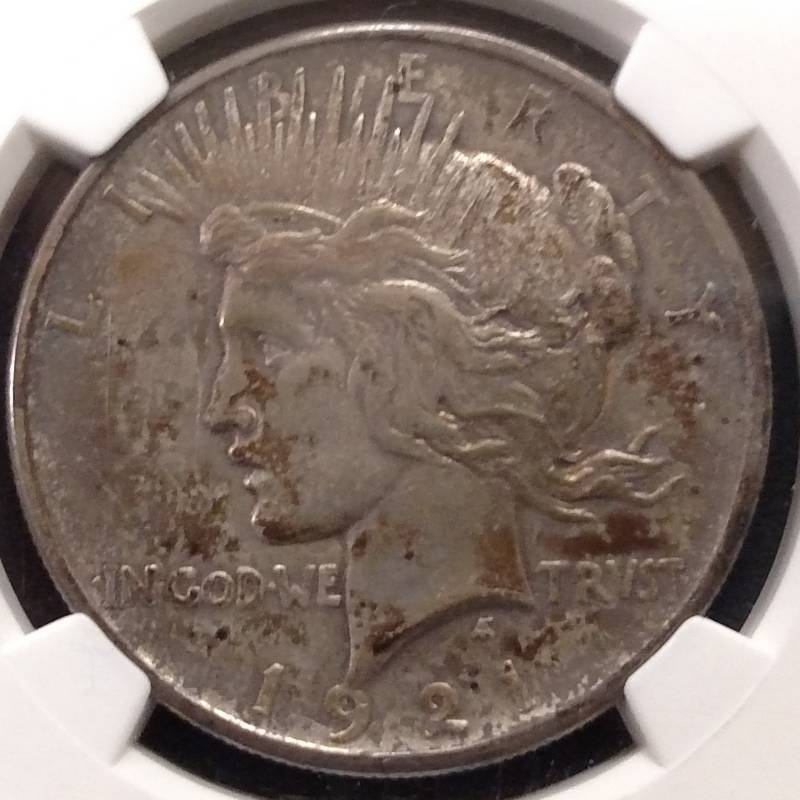 1921 Peace Silver Dollar, AU Staine...