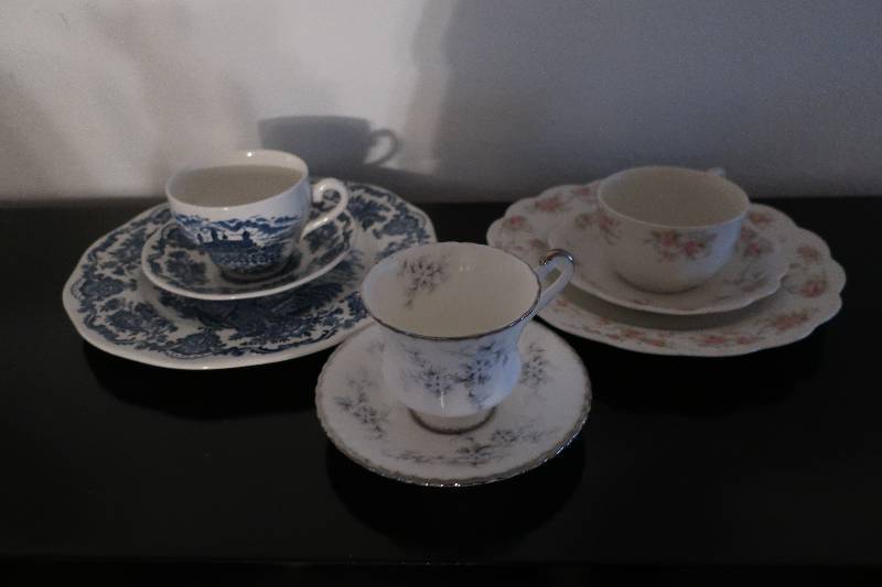 lot 47 image: Fine china cups and matching saucers