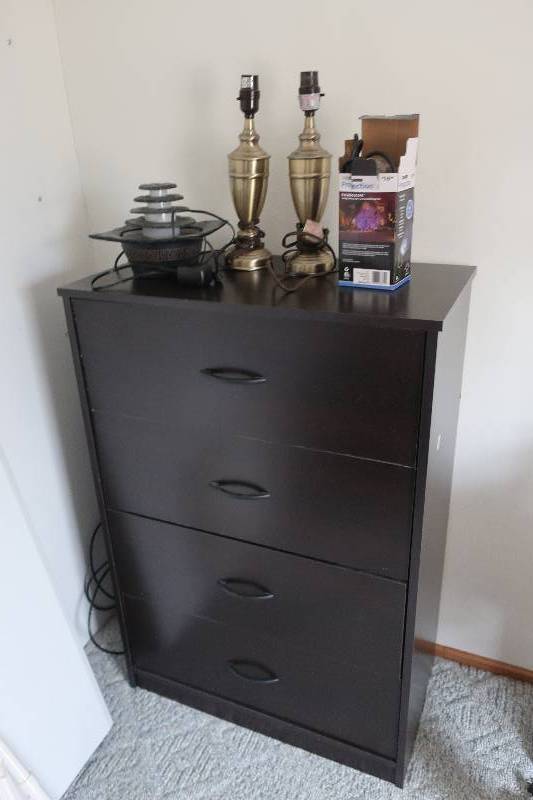 lot 143 image: Chest of drawers and items on top