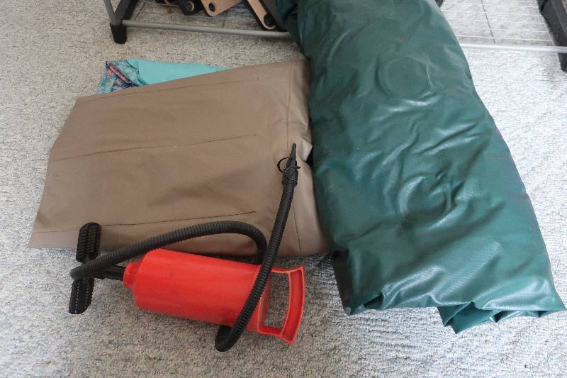lot 156 image: Air mattresses and air pump.