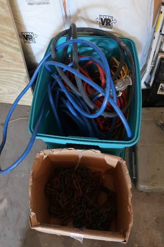 lot 182 image: Hoses, cords and tow chains