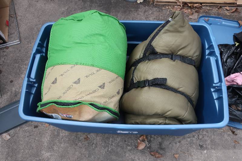 lot 195 image: Tote with three sleeping bags