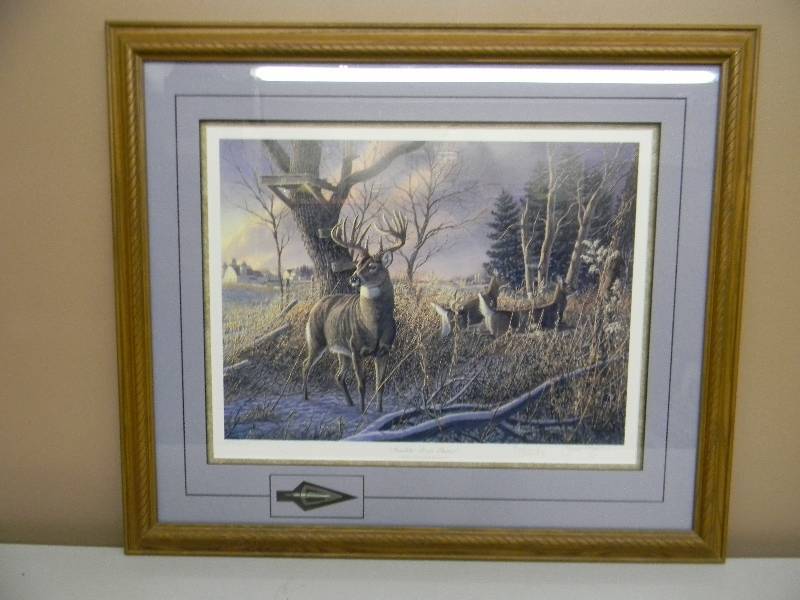 lot 1 image: SHOULDA BEEN THERE BY JAMES A MEGER & BUD GRANT - SIGNED BY BOTH - 1996, 1893 OF 5000 - PROFESSIONALLY FRAMED - APPROX 29 BY 25