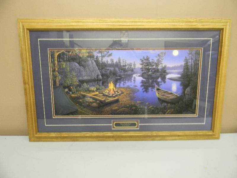 lot 3 image: MOONLIGHT BAY BY KIM NORLIEN - 2001 - PROFESSIONALLY FRAMED - APPROX 33 BY 20 - SEE PICTURES