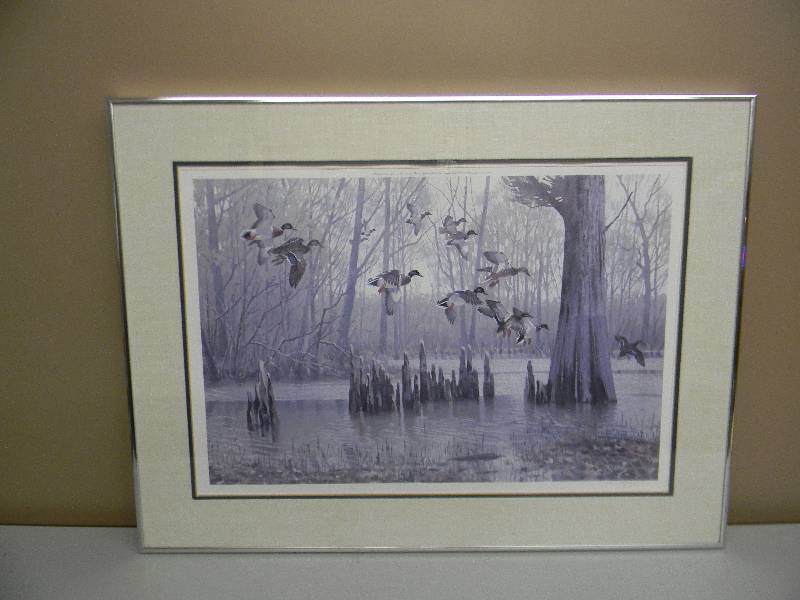 lot 4 image: AN OBIAN RIVER MEMORY BY LEE LA BLANC - SIGNED WITH COA - 31 OF 800 - RARE - PROFESSIONALLY FRAMED - APPROX 33 BY 25 - SEE PICTURES