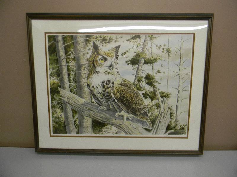 lot 8 image: THE SIGHTING BY SCOTT WOOLEVER - 1982 FOR THE FRANKLIN MINT - WITH COA, SIGNED - PROFESSIONALLY FRAMED - APPROX 35 BY 29 - SEE PICTURES