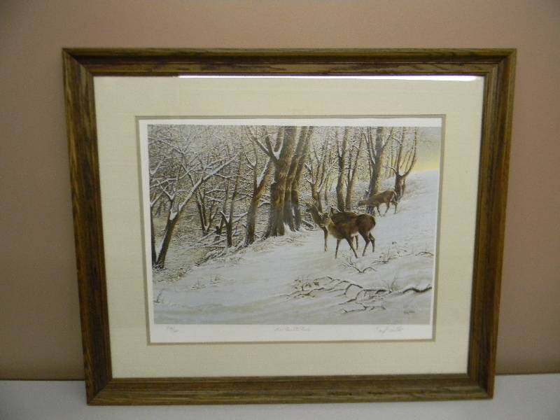 lot 11 image: BUCK FROM THE FIELDS BY TERRY REDLIN - SIGNED - 574 OF 720 - RARE - PROFESSIONALLY FRAMED - APPROX 32 BY 26 - SEE PICTURES