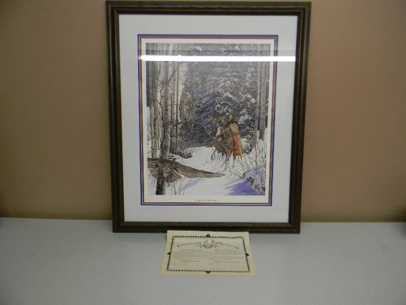 lot 13 image: KEEPERS OF THE SECRET BY JULIE KRAMER COLE - SIGNED WITH COA - 2613 OF 3500 - APPROX 26 BY 31 - PROFESSIONALLY FRAMED - SEE PICTURES