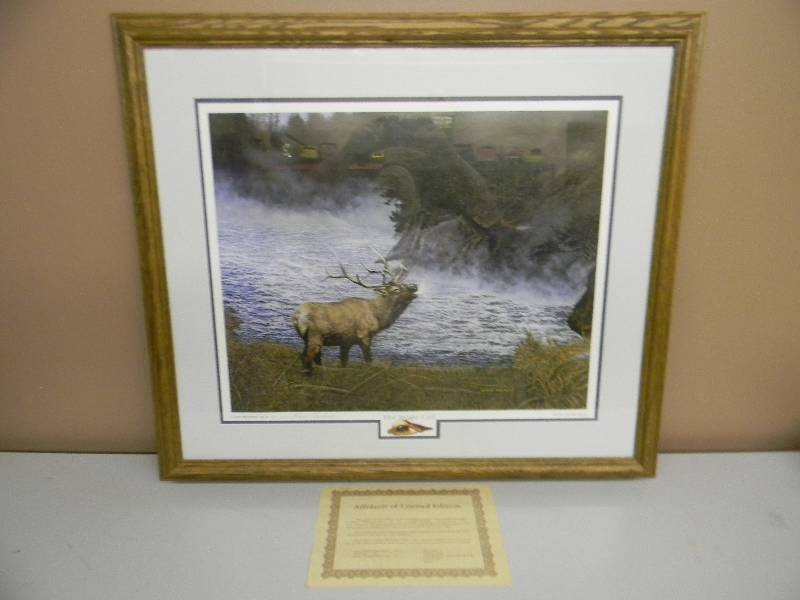 lot 14 image: THE BUGLE CALL BY LlOYD HOVLAND - SIGNED WITH COA - 47 OF 350 - APPROX 33 BY 29 - PROFESSIONALLY FRAMED - SEE PICTURES