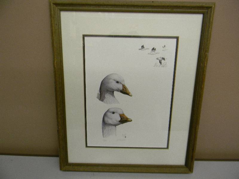 lot 20 image: SNOW GEESE BY AL DORNISCH - SIGNED 64 OF 950 - PROFESSIONAL RUSTIC FRAMING - APPROX 19 BY 22 - SEE PICTURES