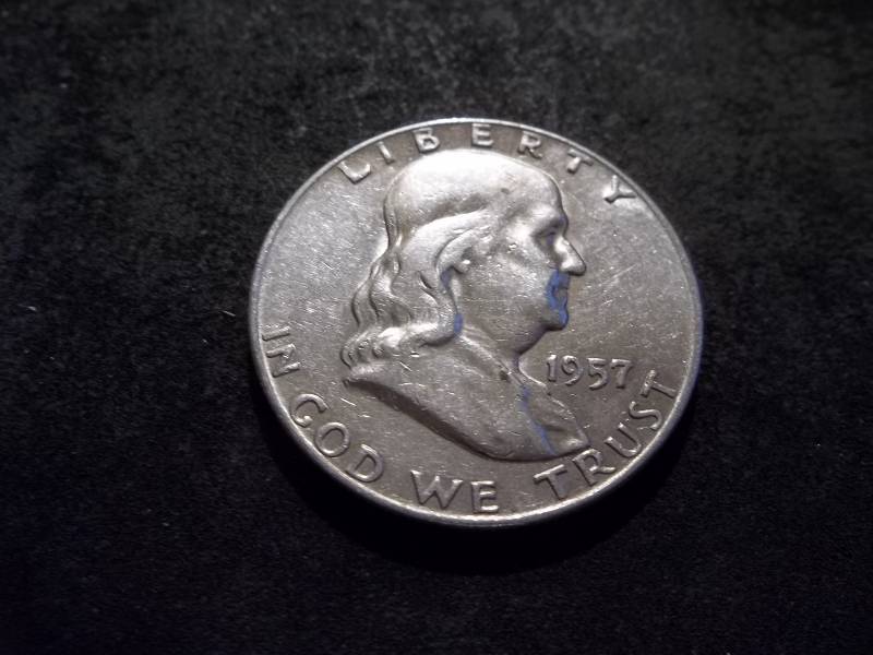 1957 D  Franklin Half Dollar