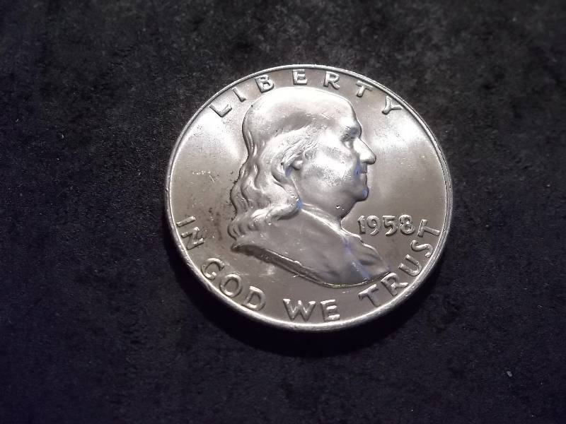 1958 D  Franklin Half Dollar
