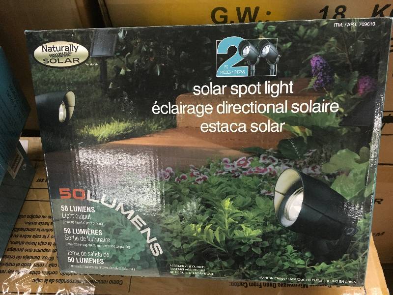 SOLAR SPOTLIGHTS 2 PK, RETAIL $14.99