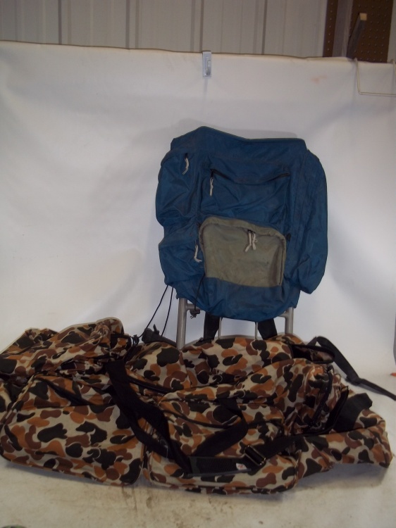 lot 16 image: Large Duffle bag with Frame Backpack