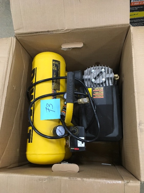 Dewalt 4 Gal. Portable Electric Air Compressor in like new condition