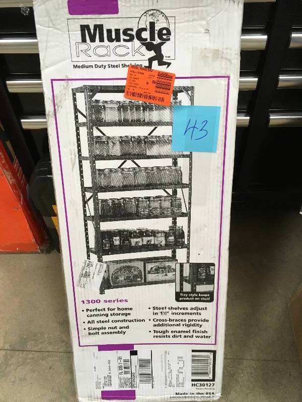 Muscle Rack 60 in. H x 30 in. W x 12 in. D Steel Canning Shelving Unit in Gray new