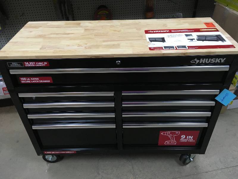 Husky 46 In 9 Drawer Mobile Workbench Damage See Pictures Kx