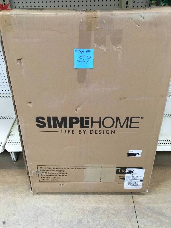 Simply Home Elise 24 in. x 34 in. Bath Vanity Mirror in Soft White