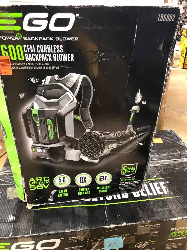 EGO 145 MPH 600 CFM 56-Volt Lithium-ion Cordless Backpack Blower with Battery and Charger Included in working conditions