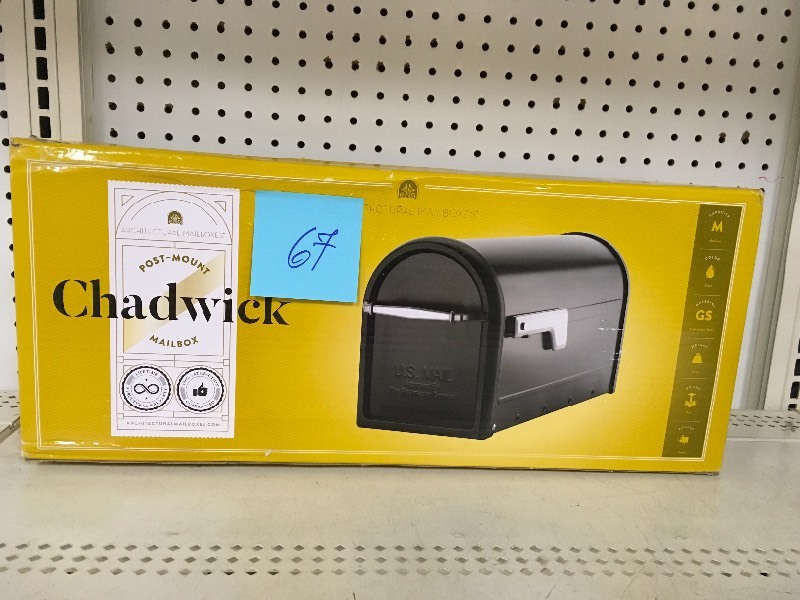 Architectural Mailbox Chadwick Nickel Accents Black Post Mount Mailbox
