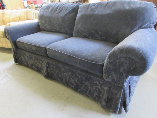 lot 501 image: PLUSH BLUE SOFA