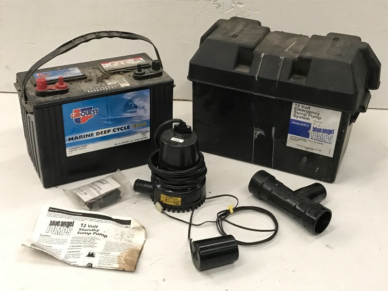 lot 26 image: Blue Angel 12Volt Standby Sump Pump...