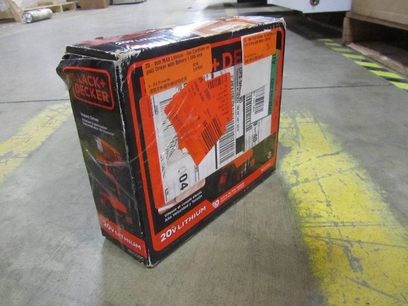 lot 14 image: BLACKDECKER 20-Volt MAX Lithium-Ion Cordless Impact Driver with Battery 1.5Ah and Charger