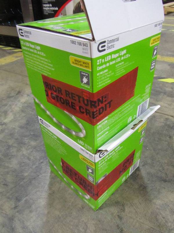 lot 15 image: Commercial Electric 27 ft. Integrated LED Rope Light (lot of 2)
