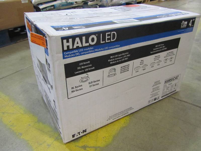 lot 50 image: Halo H995 4 in. Aluminum LED Recessed Lighting Housing for New Construction Ceiling, T24, IC Rated, Air-Tite (6-Pack)