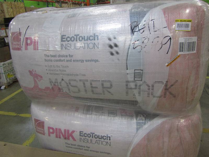 lot 57 image: Owens Corning Ecotouch R38 Unfaced 12 In X 24 In X 48 In Batts In Bag Insulation