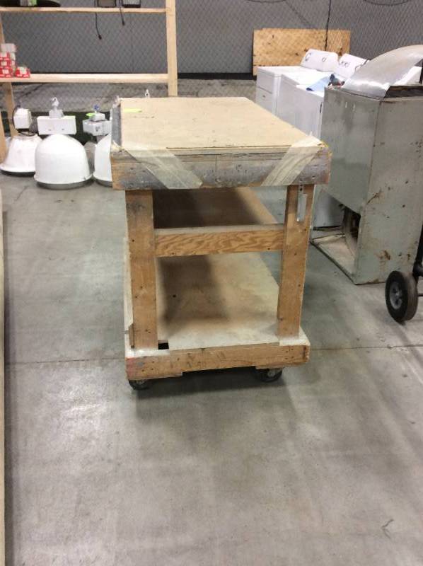 Wooden Rolling Shop Cart